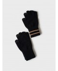 Перчатки трикотажные для девочек, 2 пары в комплекте черный