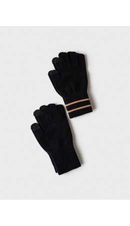 Перчатки трикотажные для девочек, 2 пары в комплекте черный