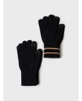 Перчатки трикотажные для девочек, 2 пары в комплекте черный