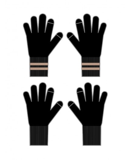 Перчатки трикотажные для девочек, 2 пары в комплекте черный