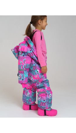 Зимний комбинезон из мембранной ткани для девочки разноцветный