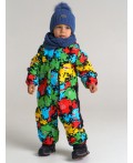 Зимний комбинезон из мембранной ткани для мальчика черный,разноцветный