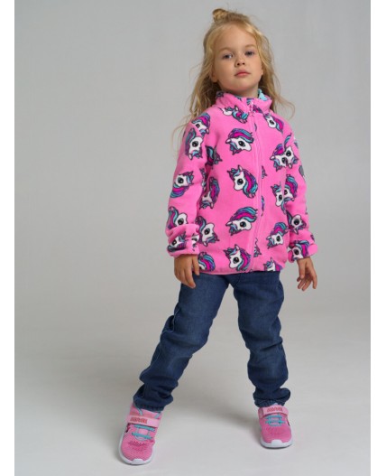Толстовка из флиса на молнии для девочки розовый