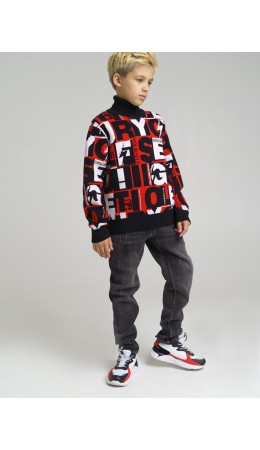 Свитер вязаный для мальчика разноцветный