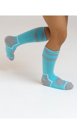 Термоноски для девочки голубой,светло-серый