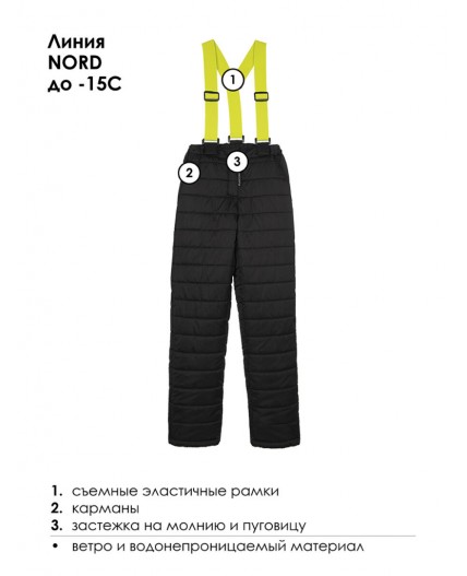 Брюки утепленные для девочки черный
