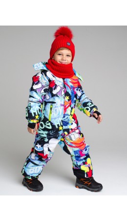 Зимний комбинезон из мембранной ткани для мальчика разноцветный