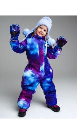 Зимний комбинезон из мембранной ткани для девочки разноцветный