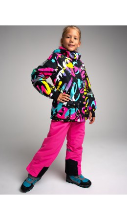 Зимняя куртка из мембранной ткани для девочки разноцветный