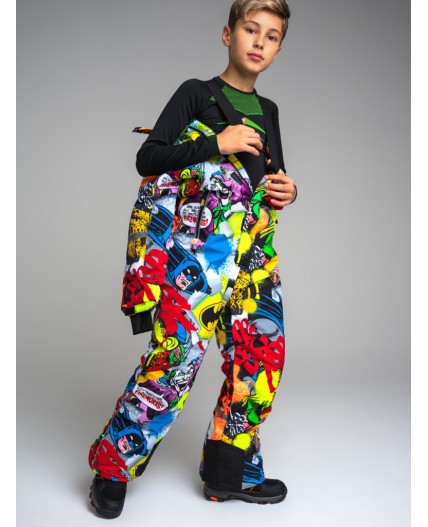 Зимний комбинезон из мембранной ткани для мальчика разноцветный