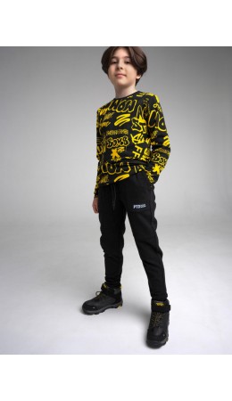 Брюки трикотажные для мальчика черный