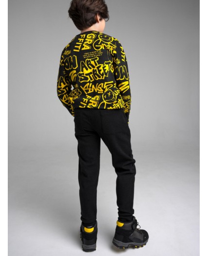 Брюки трикотажные для мальчика черный