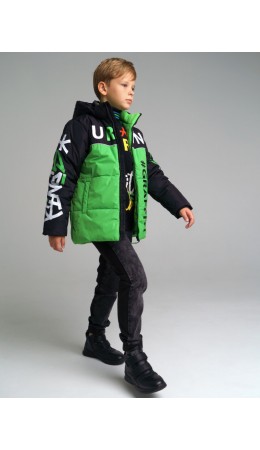 Зимняя куртка для мальчика зеленый,черный