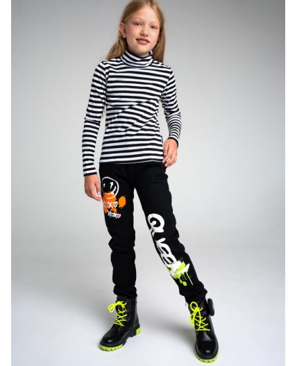 Джинсы-джоггеры, утепленные флисом, для девочки черный