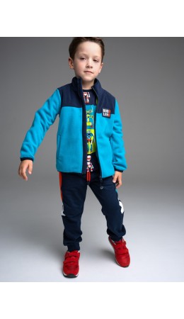 Толстовка флисовая для мальчика тёмно-синий,голубой