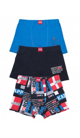 Трусы-боксеры 3 шт. в комплекте тёмно-синий,голубой,разноцветный