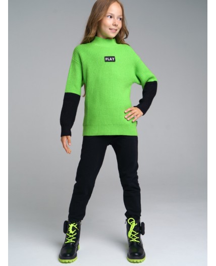Джемпер для девочки зеленый,черный