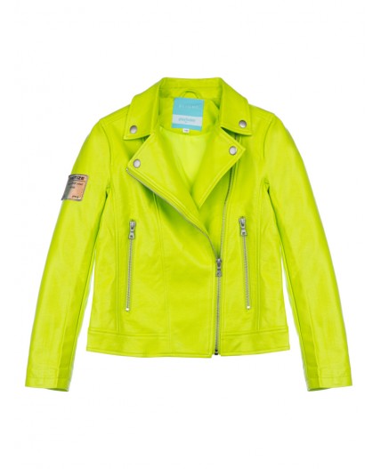 Куртка кожаная для девочек зеленый