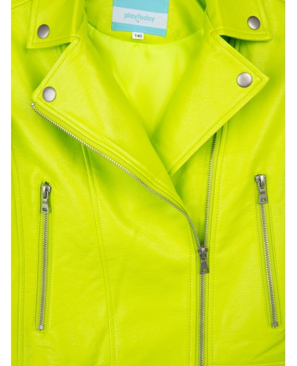 Куртка кожаная для девочек зеленый