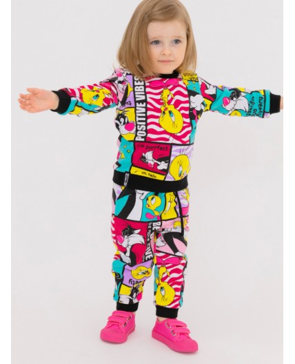 Брюки детские трикотажные для девочек разноцветный