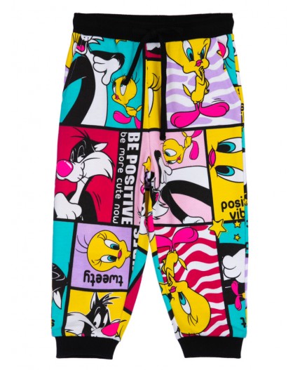 Брюки детские трикотажные для девочек разноцветный