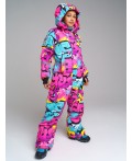 Зимний комбинезон из мембранной ткани для девочки разноцветный