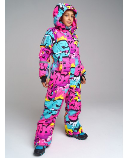 Зимний комбинезон из мембранной ткани для девочки разноцветный