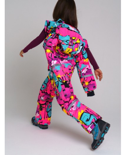 Зимний комбинезон из мембранной ткани для девочки разноцветный