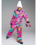 Зимний комбинезон из мембранной ткани для девочки разноцветный