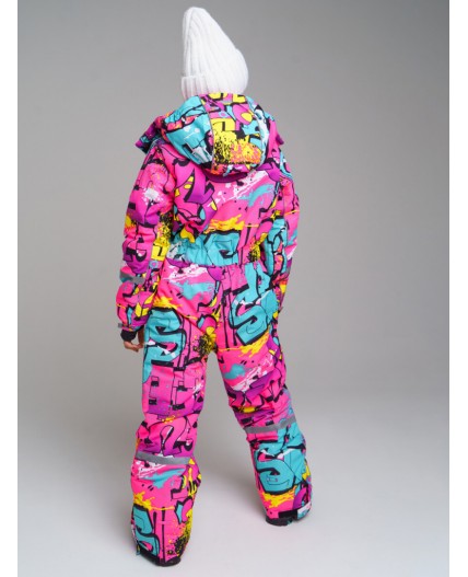 Зимний комбинезон из мембранной ткани для девочки разноцветный