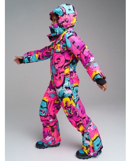 Зимний комбинезон из мембранной ткани для девочки разноцветный