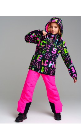 Куртка текстильная с полиуретановым покрытием для девочек разноцветный