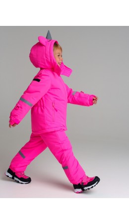 Куртка текстильная с полиуретановым покрытием для девочек фуксия