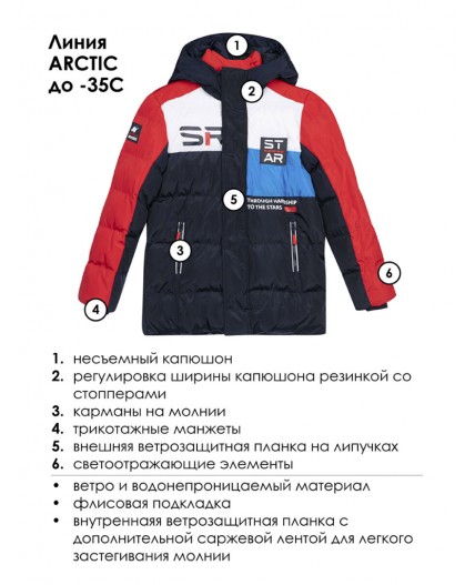 Куртка текстильная с полиуретановым покрытием для мальчиков разноцветный