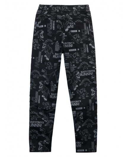 Брюки текстильные джинсовые утепленные флисом для мальчиков черный