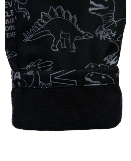 Брюки текстильные джинсовые утепленные флисом для мальчиков черный