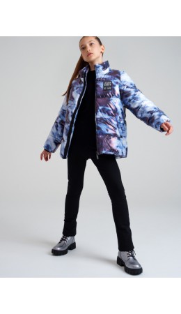 Куртка текстильная с полиуретановым покрытием для девочек разноцветный