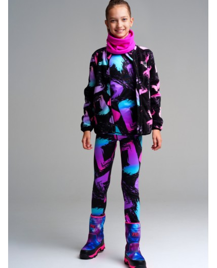 Куртка трикотажная для девочек разноцветный