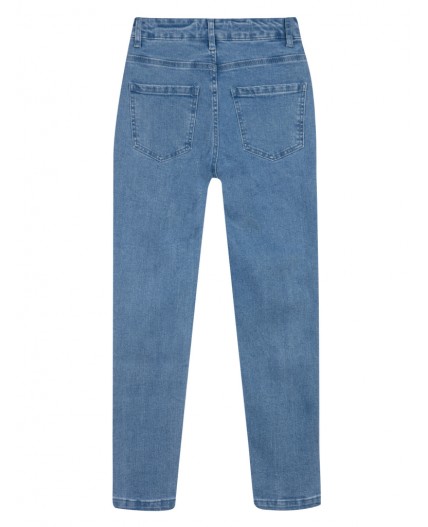 Брюки текстильные джинсовые для девочек голубой