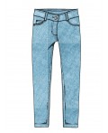 Брюки текстильные джинсовые для девочек голубой