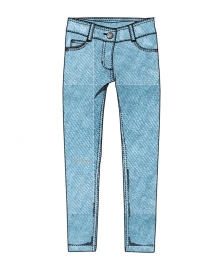 Брюки текстильные джинсовые для девочек голубой