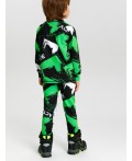 Термокомплект трикотажный для мальчиков: брюки, толстовка для эпизодического использования черный,светло-зеленый,белый