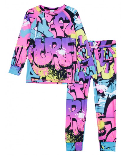 Термокомплект трикотажный для девочек: брюки, толстовка для эпизодического использования разноцветный