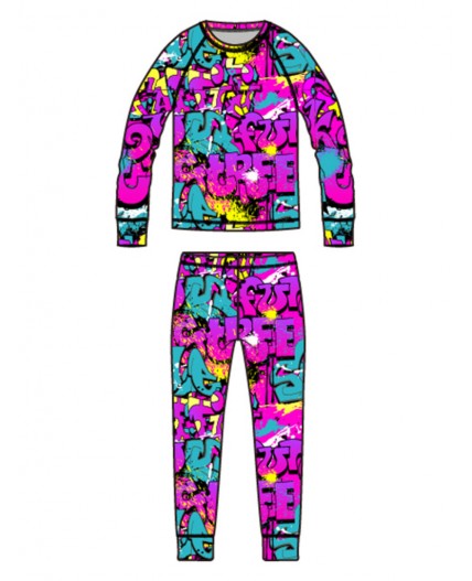 Термокомплект трикотажный для девочек: брюки, толстовка для эпизодического использования разноцветный