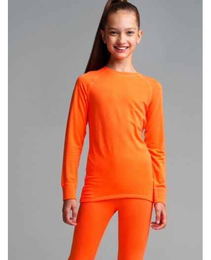 Термокомплект трикотажный для девочек: брюки, толстовка для эпизодического использования оранжевый