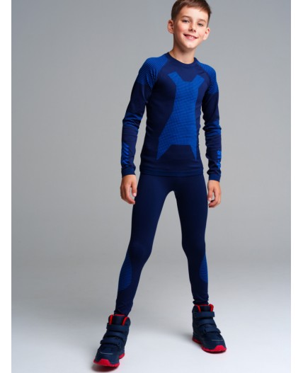 Термокомплект трикотажный для мальчиков: брюки, толстовка для эпизодического использования тёмно-синий,синий