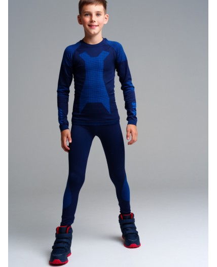 Термокомплект трикотажный для мальчиков: брюки, толстовка для эпизодического использования тёмно-синий,синий