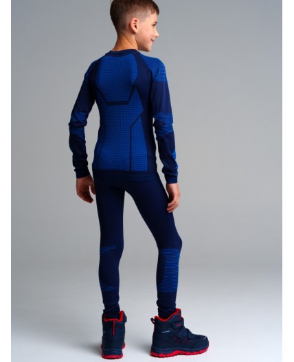 Термокомплект трикотажный для мальчиков: брюки, толстовка для эпизодического использования тёмно-синий,синий