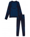 Термокомплект трикотажный для мальчиков: брюки, толстовка для эпизодического использования тёмно-синий,синий
