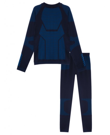 Термокомплект трикотажный для мальчиков: брюки, толстовка для эпизодического использования тёмно-синий,синий